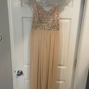 Adrianna Papell Sequined Tulle Gown